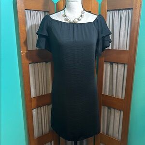 Kelly Renee Elegant Black Dress with Ruffle Sleeves